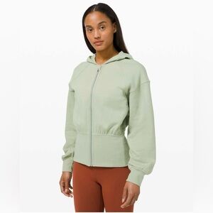 Lululemon Hugged Waist cotton zip hoodie Green Fern size 4